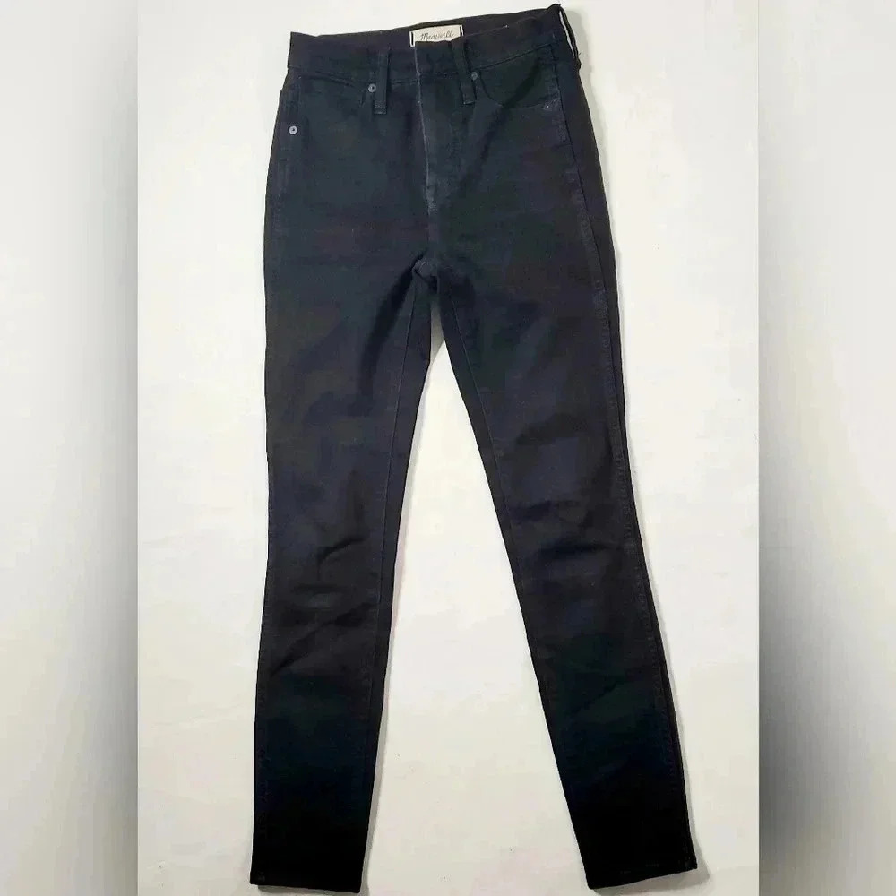 Madewell 10 High Rise Skinny Black Denim Jeans Sz 24W Style SU-18